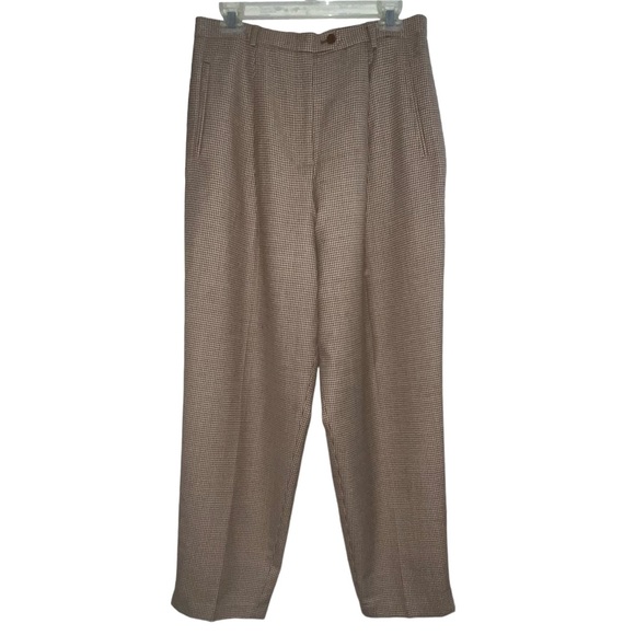 The Works Saks Fifth Avenue Women’s Dress Pants Houndstooth Pattern 100% Wool - Picture 1 of 7